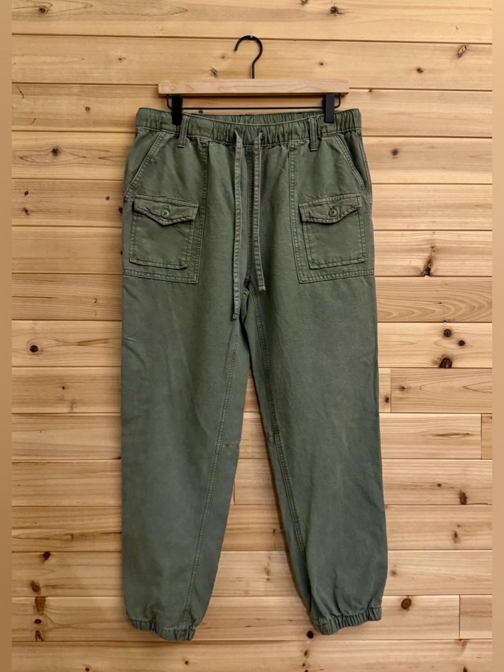 Aerie Medium Green High Rise Cotton Lyocell Jogger Relaxed Baggy Casual Fall